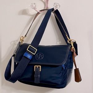 Tory Burch Perry Nylon Crossbody- Blue